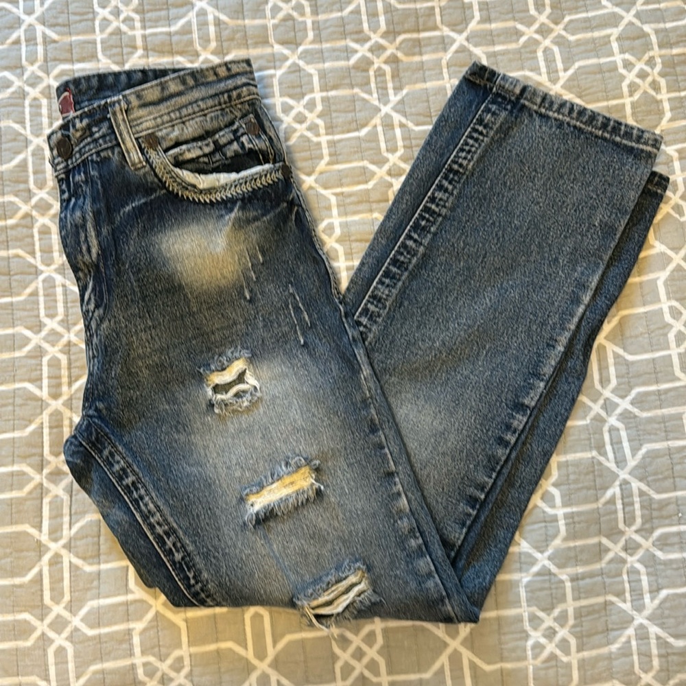Monarchy Collection destroyed jeans and embroidered size 16 boys